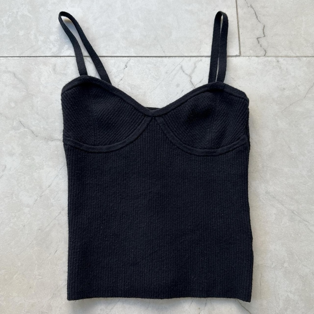 Madewell Corset-Detail Crop Sweater Tank